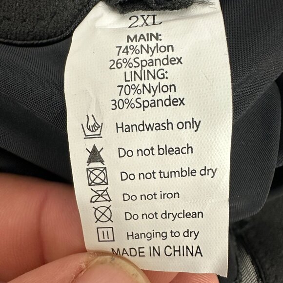 High-Waisted Black Shapewear Shorts - Breathable Nylon & Spandex Blend Size 2XL - Picture 3 of 3